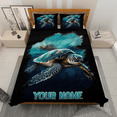 thumbnail image 2 of Lotusprinthandmade Personalized Sea Turtle Quilt Bedding Set (Fold Hem) 5 Sizes (Made in Vietnam) (60x70), custom name sea turtle bedspread, 2 of 5