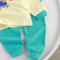 thumbnail image 5 of WRKEKC Girls Summer Outfits Print Long Sleeve Crew Neck Top Elastic Waist Pants Pajama Set Loungewear for Kids 0-8 Years, 5 of 5