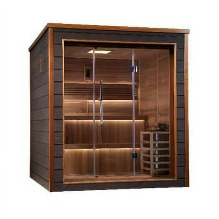 Golden Designs Narvik 2 Person Outdoor-Indoor Traditional Steam Sauna (GDI-8202-01) - Canadian Red Cedar Interior