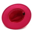 thumbnail image 3 of Travelwant Men & Women Vintage Wide Brim Fedora Hat with Belt Buckle, 3 of 7