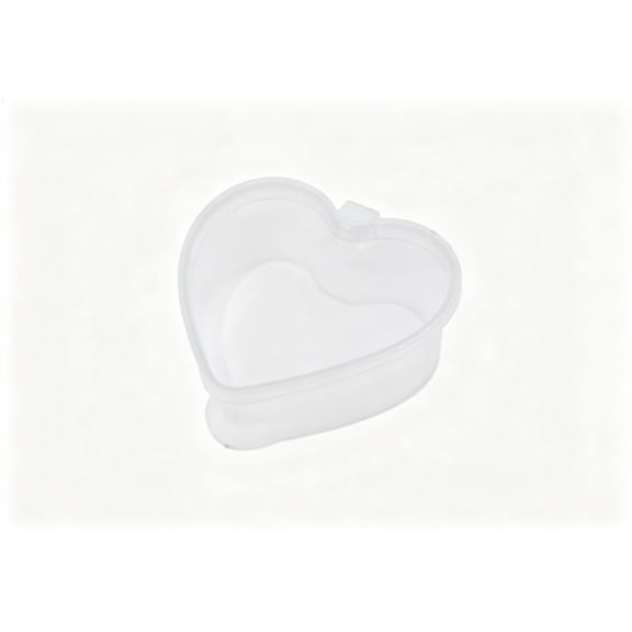 50 Pack Heart Shaped Mini Cups 0.7 Oz with Clear Lids Transparent Container for Dipping Sauces Slime Craft Storage Party Events