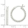 thumbnail image 2 of FB Jewels Sterling Silver Polished Beaded Hoop Earrings, 2 of 2