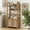 Seagrass/Light Brown, variant on Nathan James Leah Arched Bookcase, 3-Tier Bookshelf with Storage Cabinet Base, Seagrass Door Fronts and Solid Wood Frame, Light Brown