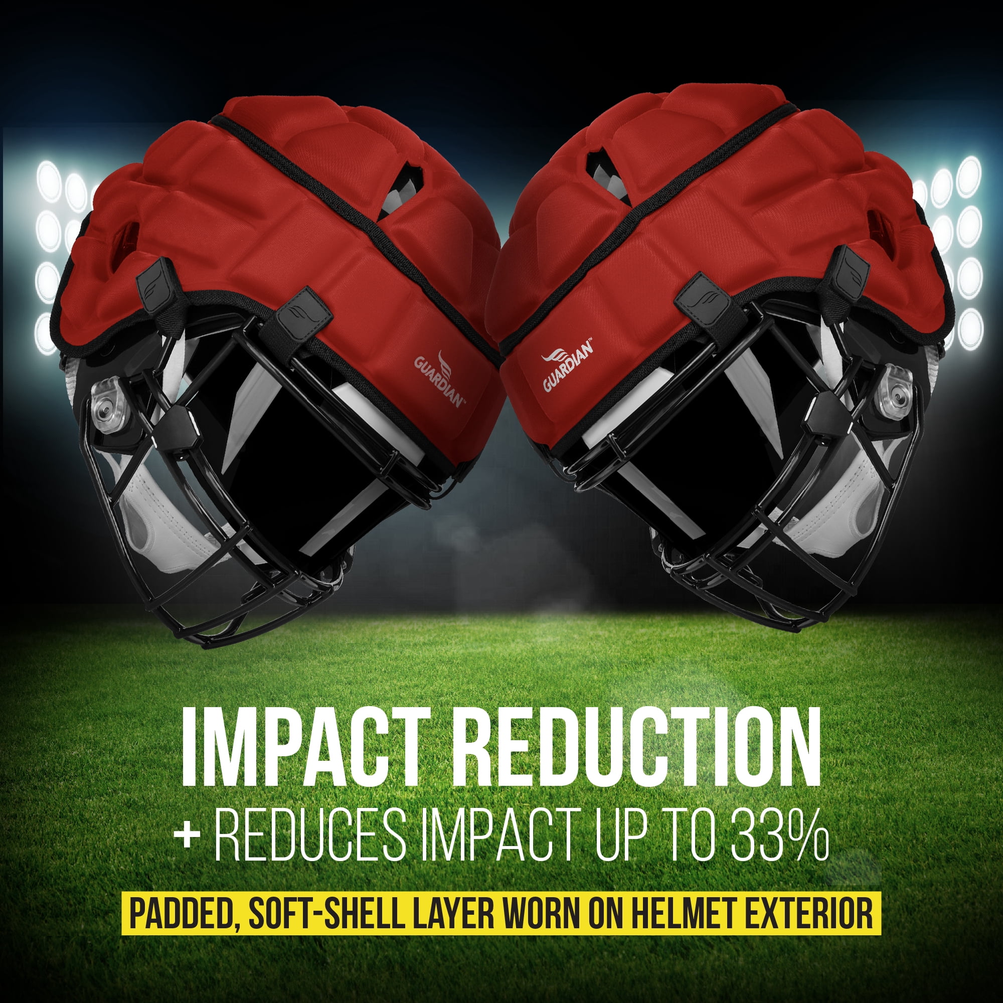 Guardian Cap - Soft-Shell Helmet Cover for Football and Lacrosse - Reduces Impact and Protects Helmets - One Size Fits Youth, High School and College Programs - Vegas Gold Guardian Cap - Soft-Shell Helmet Cover for Football and Lacrosse - Reduces Impact and Protects Helmets - One Size Fits Youth, High School and College Programs - Vegas Gold