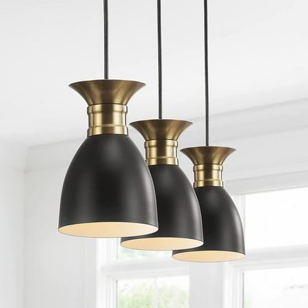 

DTLYH Y JYL6138A Edison 33.25 Linear 3-Light Metal LED Pendant Contemporary Dimmable Dining Room Living Room Kitchen Foyer Bedroom Hallway Black/Brass Gold