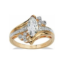 Marquise-Cut Cubic Zirconia Engagement Anniversary Ring 1.03 TCW in Gold-Plated