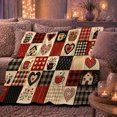 thumbnail image 5 of YShenghong Country Patchwork With Hearts Cottages And Mugs Printed Flannel Blanket, 5 of 7