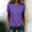 Purple, variant on Josdec Women's Cotton Linen Blend Round Neck Short Sleeve Side Button Detail Casual Summer Beach Vacation Top S-XXXL