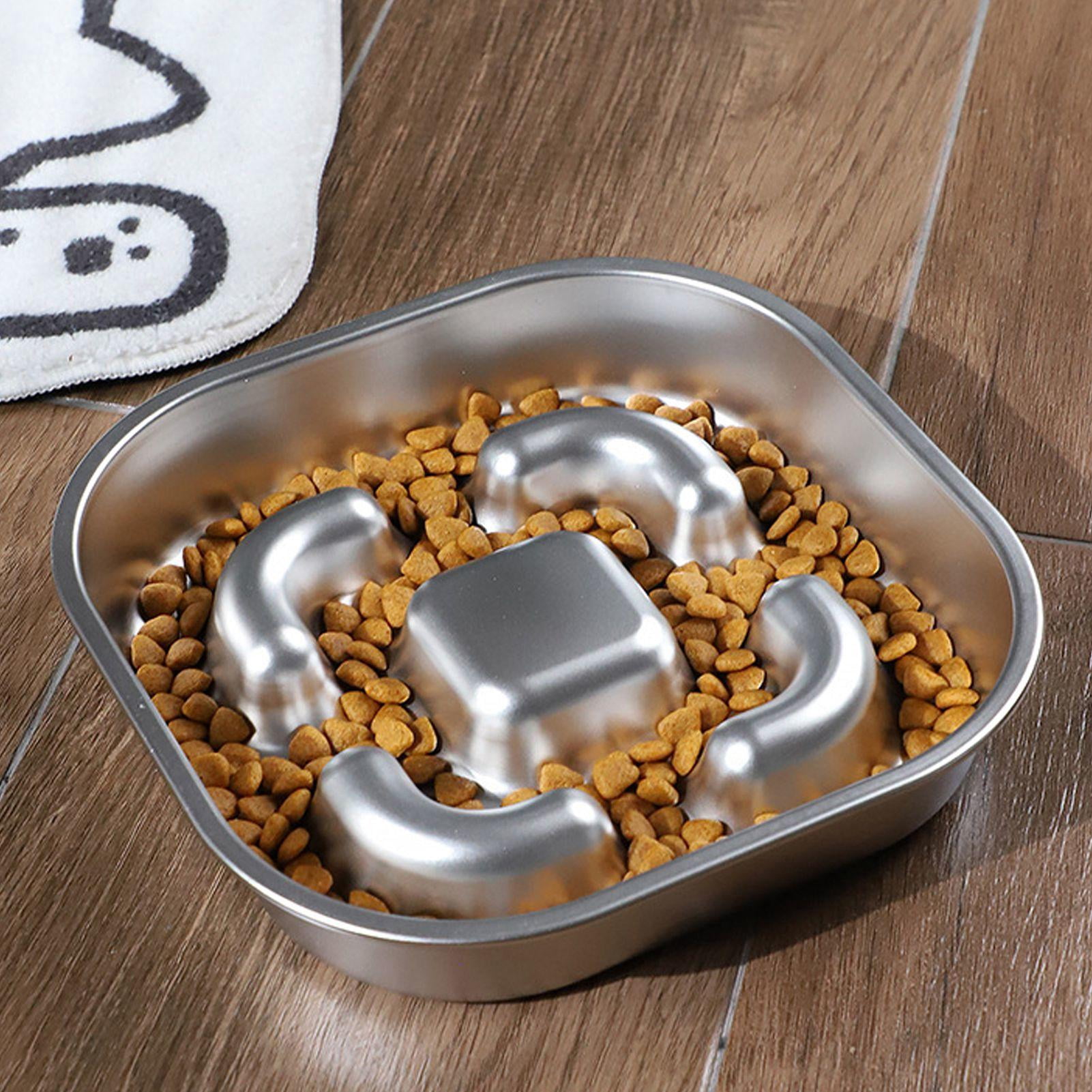 BOKYAN Stainless Steel Slow‑Feeder Dog Bowl – Anti‑Slip, 3‑Cup Capacity, Dual‑Sided for Healthy Eating, Dishwasher Safe