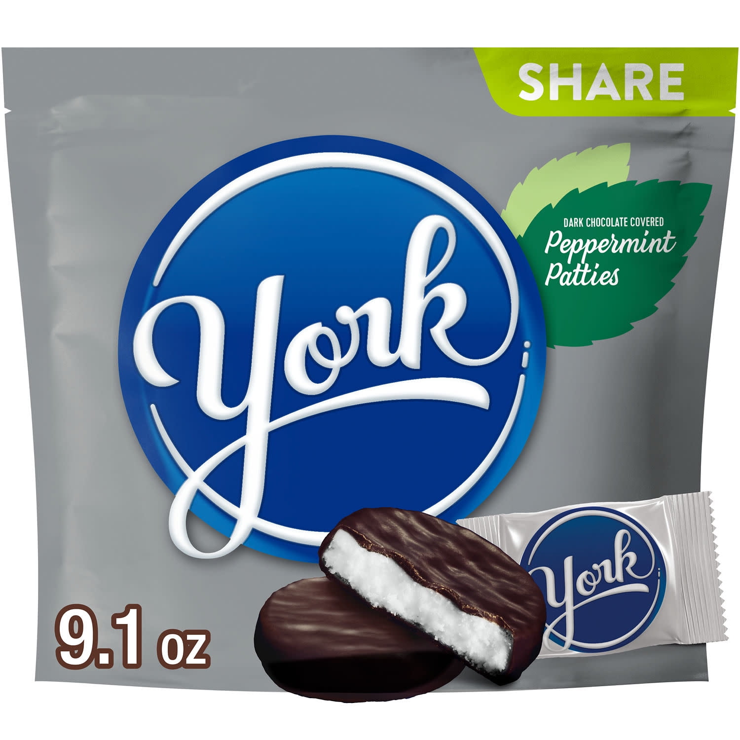 York Dark Chocolate Peppermint Candy, Share Pack, 9.1 oz