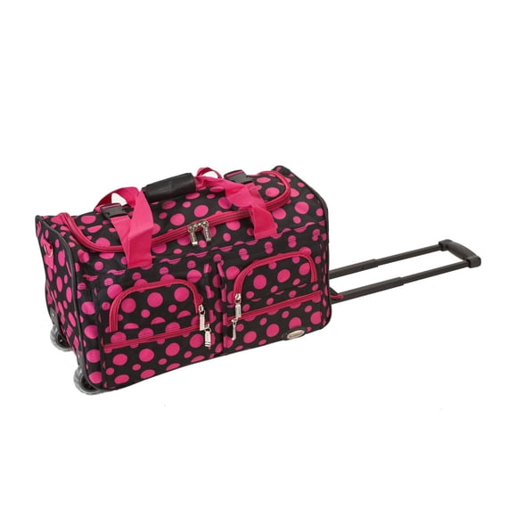 Bolsa de Viaje Rockland negra con Puntos Rosas de 22 Pulgadas