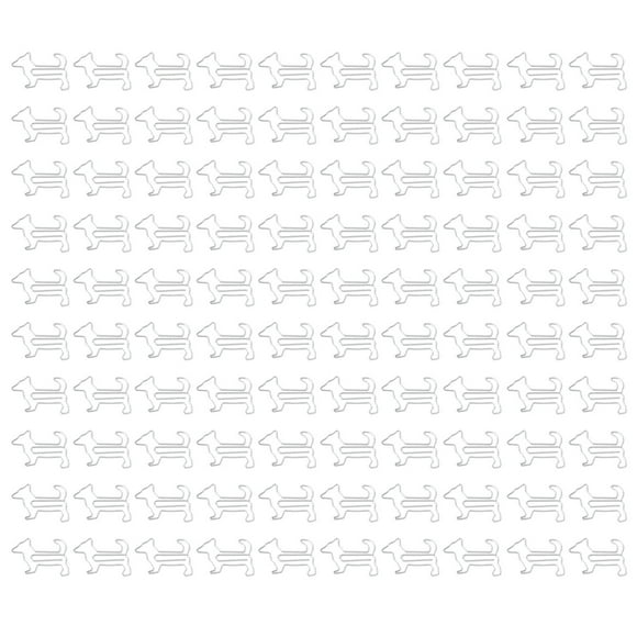 Dekaim 100 Pièces Trombones En Forme De Chien Créatif Mignon Plaqué Métal Signet Trombones Pour étudiants Papeterie(Argent)