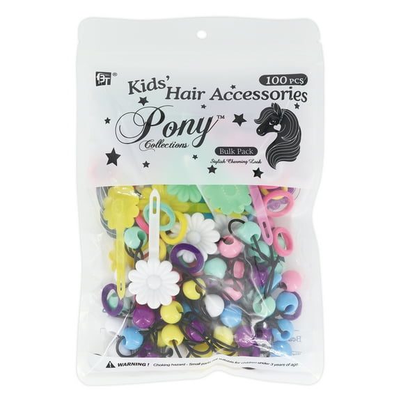 Kids Hair Accessories Set – 100 PCS Total - 30 Ponytail Holders, 30 Barrettes, 40 Mini Hair Ties – Cute and Colorful for Girls (PASTEL ASSORTED)