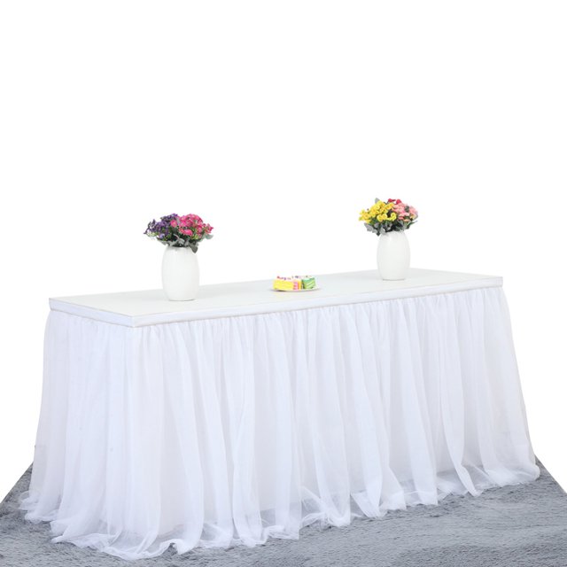 Bangus Table Skirt,Soft Elegant Table Cloth,Wedding Birthday Party Table Dress for Rectangle or Round Tables