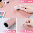 thumbnail image 3 of Yayun Dual-Sided Vanity Mat, PU leather Vanity Mat, Makeup Mat for Protect Vanity Desk Top, Easy to Clean, Vanity Desk Mat Waterproof and Oilproof, 31.5 x 15.7 in, Pink and Silver, 3 of 7