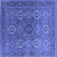 thumbnail image 1 of Ahgly Company Machine Washable Indoor Square Oriental Blue Industrial Area Rugs, 4' Square, 1 of 4