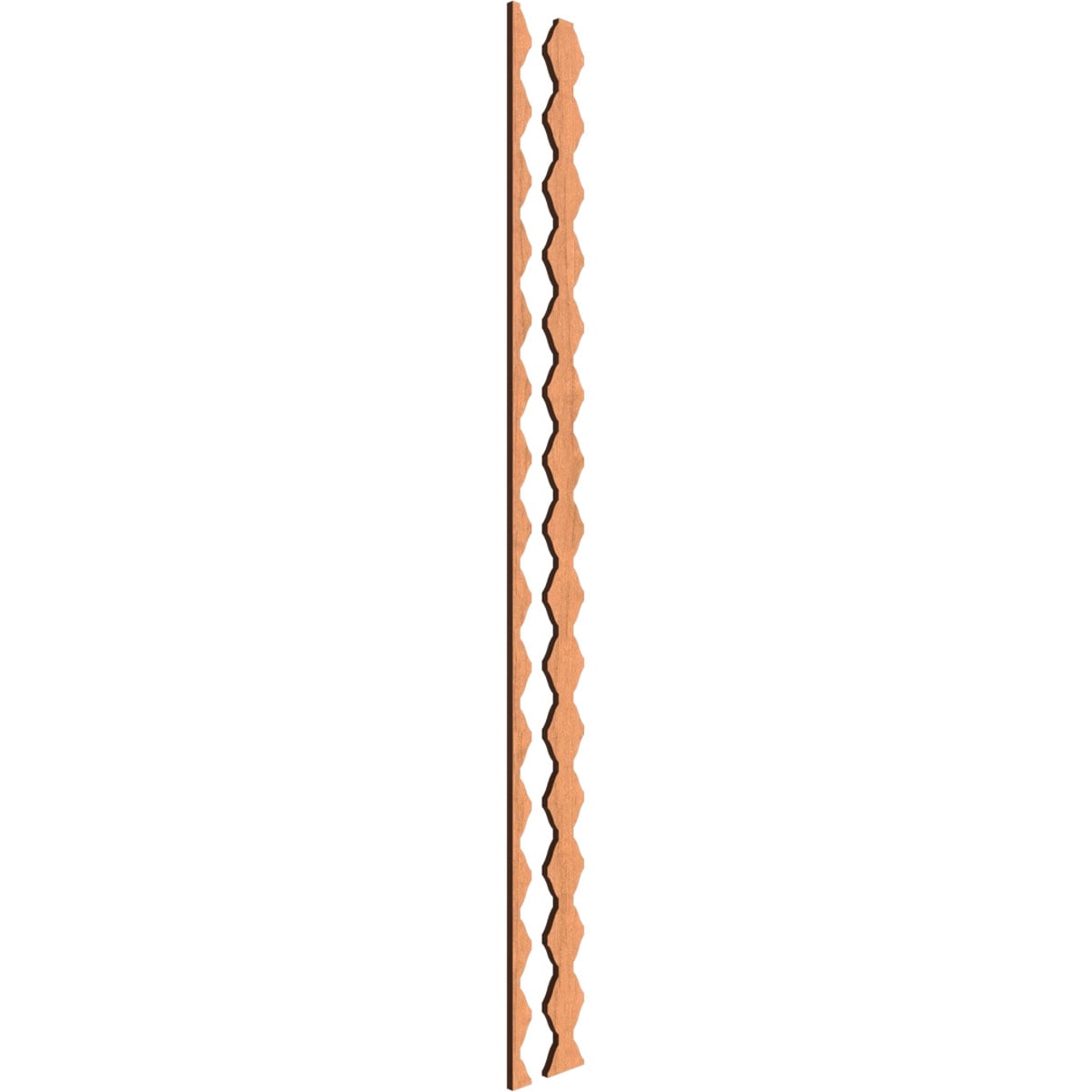 Ekena Millwork 47"H x 3/8"T Sheyenne Adjustable Wood Decorative Slat Wall Panel Kit, Cherry (contains 27 Slats + 1 Straight Edge Starter Slat)