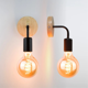 thumbnail image 4 of Wood Wall Lamp Vintage Sconce Wall Lights Fixture E27 Bedside Retro Lamp Industrial Decor Dining Room Bedroom Light, 4 of 5
