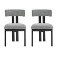thumbnail image 2 of GDF Studio Modern Dining Chairs with U-Shaped Seats & Metal Legs, Black+White, Set of 2, 2 of 10