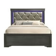 thumbnail image 2 of Brooklyn Twin 5 Pc Tufted Upholstery LED Bedroom set made with Wood in Gray, 2 of 28