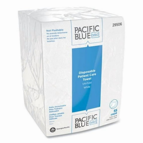 10 x 13 in. A300 Disposable Patient Care 1 by 4 Fold Wipe Washcloths, White