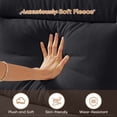 thumbnail image 3 of Muumblus 84" Velvet Sofa, Modern Deep Seat 3-Seater Couch with Nailhead Trim, Curved Arms and Metal Legs for Living Room, Black, 3 of 10