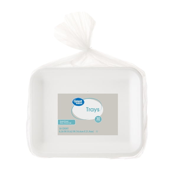 Great Value Foam Charola Tray 30ct