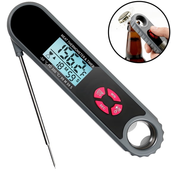 DAYBETTER Meat Thermometer, IPX4 Waterproof Digital Thermometer with Backlight LCD Display, 3-Second Instant Read, Essential Accessories for Cooking, Grilling, Oven, and BBQ