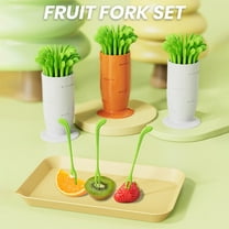 Ludlz 1 Set Cute Disposable Fruit Fork Set Non-slip Handle Snacks Desserts Fruit Fork Set for Kids Accessories