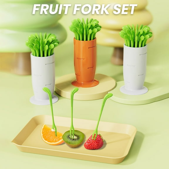 Ludlz 1 Set Cute Disposable Fruit Fork Set Non-slip Handle Snacks Desserts Fruit Fork Set for Kids Accessories