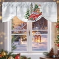 thumbnail image 6 of Christmas Tie Up Valances Curtain, Winter Truck Xmas Pine Tree Dog Snowman Snowfall Adjustable Rod Pocket Short Window Treatment Tie Up Curtains Valances for Kitchen Living Room Bathroom 42x18 Inches, 6 of 9