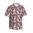 thumbnail image 2 of Hawaiian Shirt For Men, Cartoon Cute Axolotl Pink_C Mens Button Down Short Sleeve Shirt, Summer Beach Shirts For Men, 2 of 2