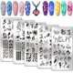 thumbnail image 1 of 5 plantillas para decoración de uñas con 99 diseños: flamencos, peces, flores y hojas. Placas de acero inoxidable con imágenes para uñas., 1 of 9