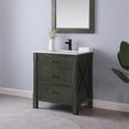 thumbnail image 3 of Maribella 30" Carrara White Marble Countertop Single Vanity w/o Mirror Black, 3 of 12