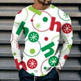 thumbnail image 2 of Mens Christmas Tops Graphic Long Sleeve Christmas Letter Print Mens Workout Clothing,Green,L, 2 of 5