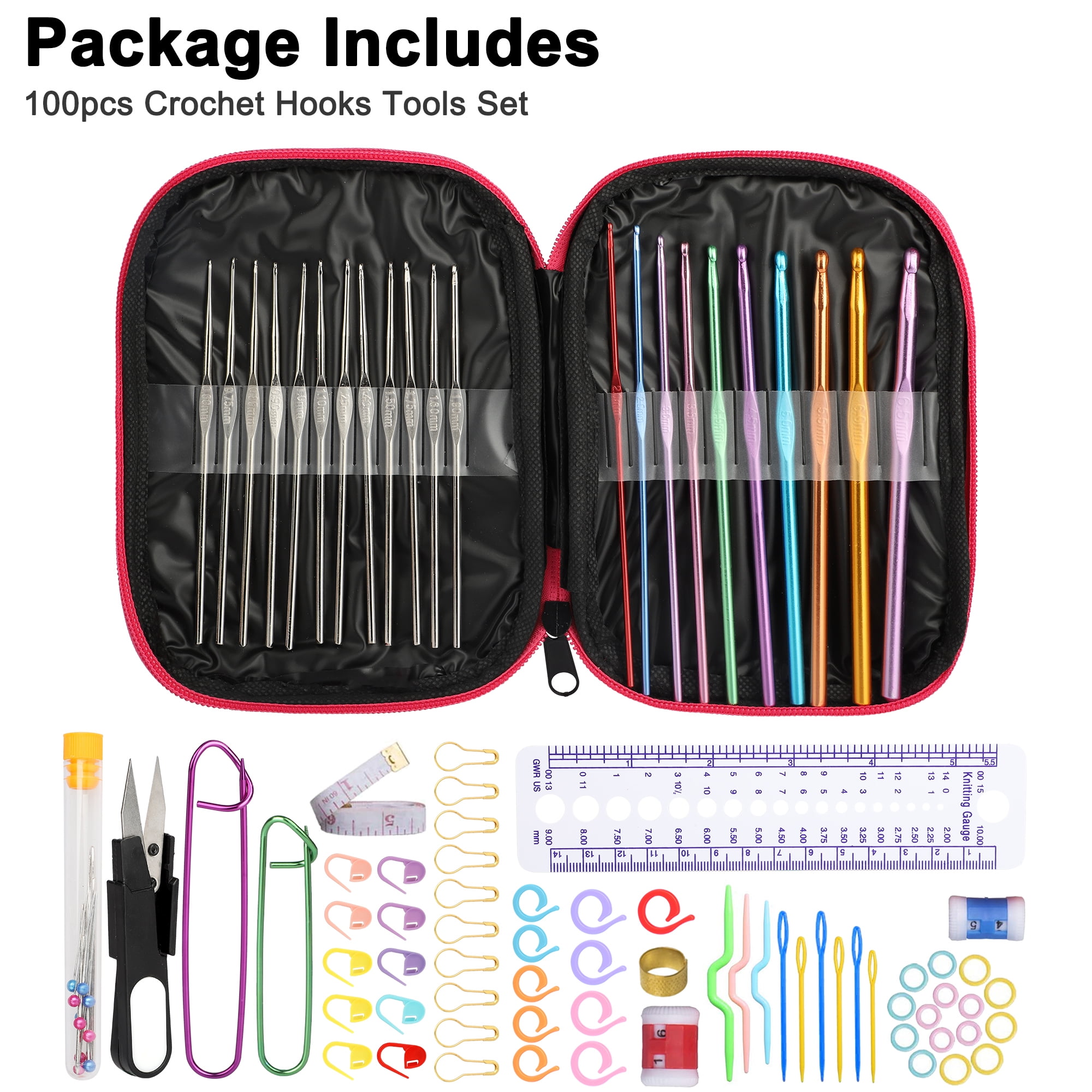 CROCHET HOOK SET - INCLUDES 64 PIECES WITH ERGO HANDLE HOOKS —  -  Yarns, Patterns and Accessories
