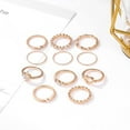 thumbnail image 2 of Bohemian Retro Moon Joint Knuckle Ring Sets Knuckle ring Women Girls Rhinestones Heart Shape Rings Hand Jewelry Set, 2 of 8
