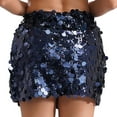 thumbnail image 6 of Yartina Womens Sparkle Sequin Mini Skirt Sexy Bodycon Mini Skirt Clubwear Navy Blue M, 6 of 7