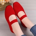 thumbnail image 6 of ibiyuan Orthopedic Shoes for Women Closures Arch Support Walking Shoes Women Knit Upper Embroidery Non- Sole White Sneakers for Women Lightweight Hands-Free Mary Jane Flats Women Sports Shoes, 6 of 8