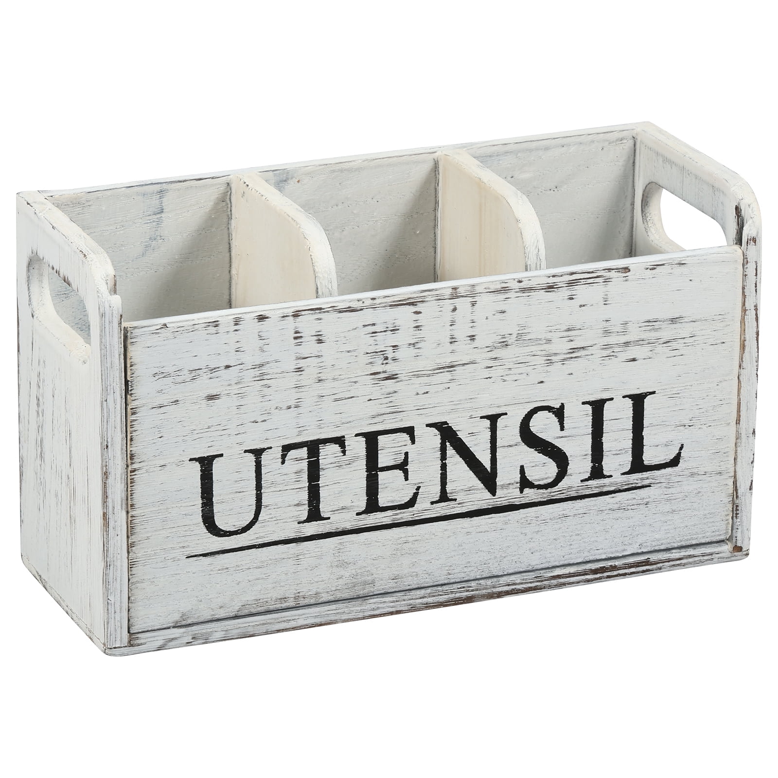 FUYGRCJ Wooden Kitchen Utensil Holder, Sturdy Cooking Utensil Holder, Detachable Farmhouse Utensil Holder Easy to Clean Kitchen Utensil Holder for Kitchen Home