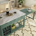 Furniture of America Olive Wood Extendable Counter Height Dining Table ...