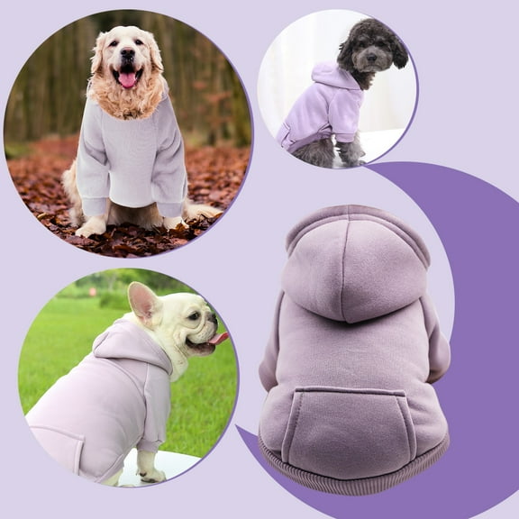 SeekLGT Stylish Dog Sweater, Cute Cat Clothes Polyester Hoodied Sweatshirt with Pocket, Trendy Everyday Dog Clothes for Small Breeds, 1x Pet Sweatshirt