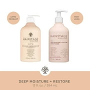 Hairitage S.O.S. Deep Moisture & Restore Deep Conditioner with Safflower Oil for Dry, Thick Hair | for Coily, Curly, Wavy Hair Types | for all genders, 13 fl. oz. pump dispenser