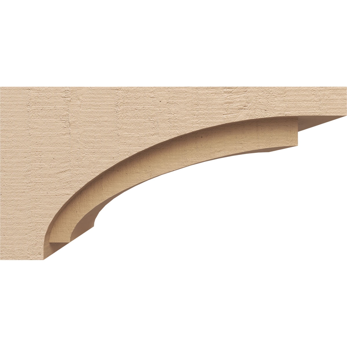 9"W x 18"D x 9"H Wide Rivera Rough Cedar Woodgrain TimberThane Corbel, Primed Tan