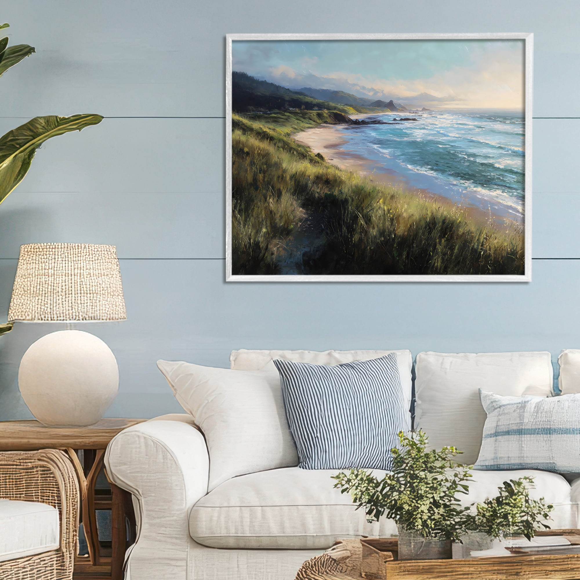 Stupell Industries Nature's Coast in Morning Light White Framed Giclee Art, design by Franklyn Gregory