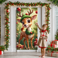 thumbnail image 6 of Decorative Reindeer Christmas Banner Cartoon Design Cute Deer Festive Gifts Holiday Decoration for Winter Party Indoor Celebration Holiday Gathering, 6 of 9