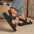 thumbnail image 4 of Rokment Women's Platform Beach Sandals Stylish Simple Comfortale Elastic Band Open Toe Chunky Mid Heel Memory Foam Slingback Walking Dress Summer Shoes D Size 7, 4 of 7
