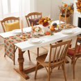 thumbnail image 3 of Orange Blue Pumpkins Fall Table Runner - 36 Inch Long Thanksgiving Sunflower Rustic Cotton and Linen Blended Dress Scarves Farmhouse Table Runner for Kitchen Dining, Coffee Table, 13" x 36", 3 of 8