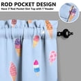thumbnail image 3 of Kitchen Curtains 24 Inch Short - 3 Panel Set, Ice Cream Dessert Pattern, Rod Pocket Window Curtain, 100% Polyester for Farmhouse, Cafe, Kitchen, Living Room, Bedroom, Easy Wash, 3 of 3