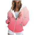 thumbnail image 2 of Chandails à Capuche Décontractés à la Mode pour Femmes à Manches Longues Imprimés, Chandails à Fermeture Éclair, Manteau avec Poche, Blanc, TTG, 2 of 6